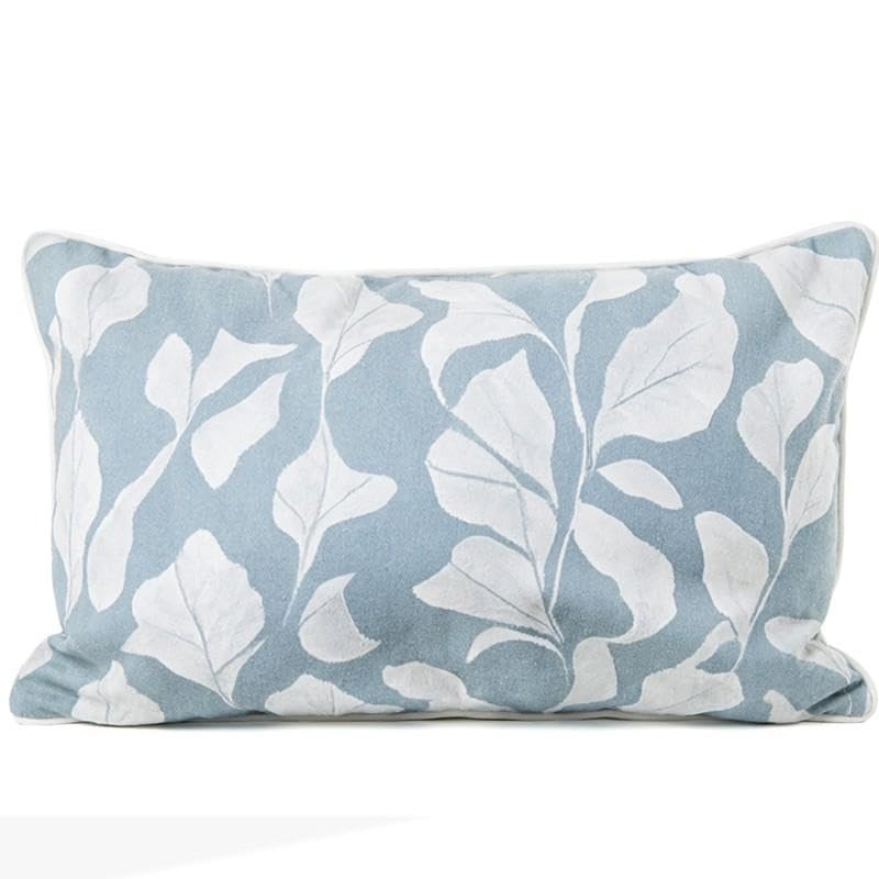 Coussin rectangulaire en polyester et coton DRW bleu déco salon chambre 12 x 50 x 30 cm