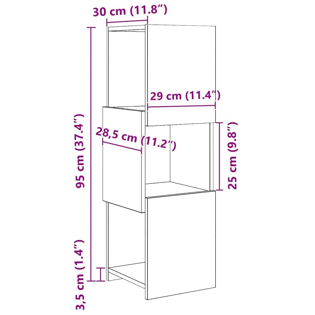 Armadio angolare in legno anticato, 30,5 x 30 x 95 cm, con 3 ripiani, per ufficio, soggiorno, officina, guardaroba, ordine e conservazione
