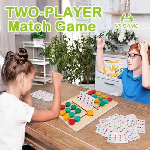 AugToy Montessori Color Matching Learning Toys Sliding Puzzle for Kids 3 4 5 6 7 Years Old Preschool Logic Game Brain Teasers Boys Girls 2 Players Educational Wooden Toddler Travel Toys Gifts - Image 6