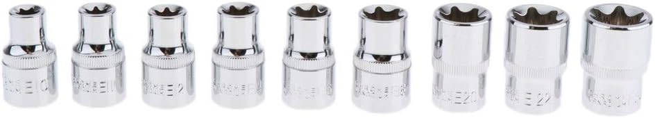 14pcs E Nuts Driver Bits E Socket Set Repairing Tool Kit - Inrial Quality Socket Set With Storage Case - Professional Chrome Vanadium Steel Sleeves - for Automotive Repair and