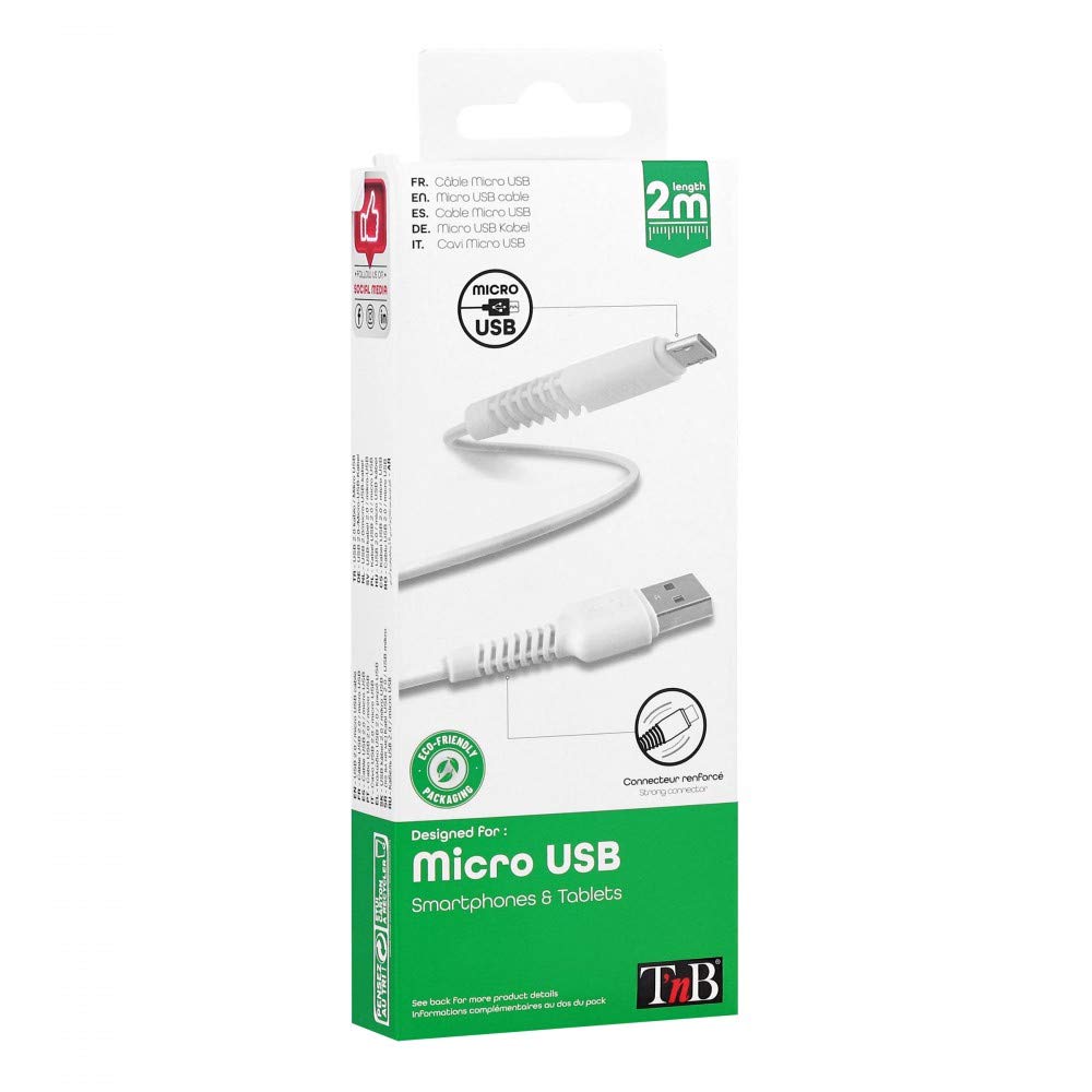 T' NB cbmusb2in1 Cavo USB 2 in 1, Micro/Mini USB (Max. 2, 4 a