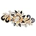 Produktbild Kingken  Haarspange/Haarnadel für Damen, schickes Blumenmotiv aus Strass, Haarspange mit Federung, Schwarz