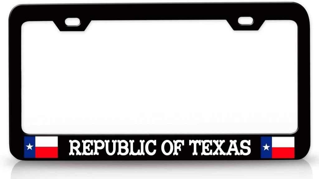 Republic of Texas Texas Metal Car SUV Truck License Plate Frame Bl w83