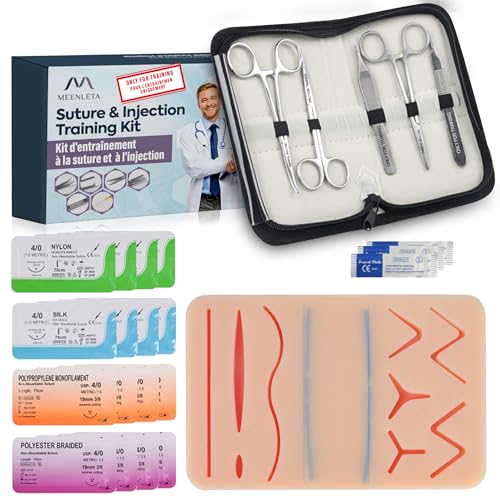 Kit d’Entraînement à la Suture – Ensemble de Simulation pour Pratique et Apprentissage | Outils Réutilisables + Peau Synthétique