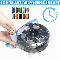 Filament Vakuumbeutel Kit, 20 Stück Wiederverwendbare Vakuumbeutel 34 x 30cm, feuchtigkeitsbeständige Aufbewahrungstasche, 20 Dichtungsclip, 25 Feuchtigkeitsanzeigekarten, 1 Handpumpe – Ansicht 5