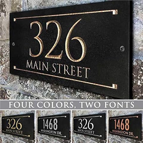 Stone Address Plaque With Engraved Numbers. Address Sign Made from solid, real stone. Cover
