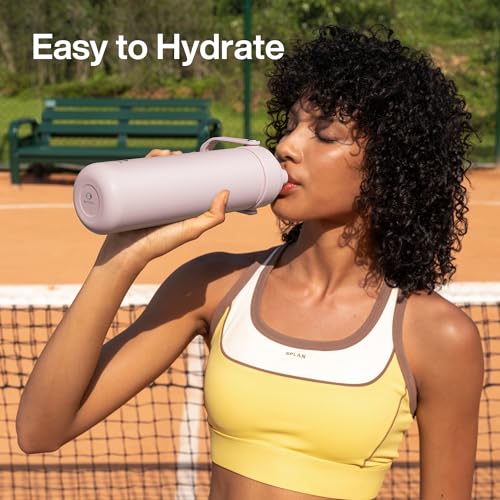 Image of ENCOOL Insulated Water Bottle with Straw Stainless Steel Water Bottle, Leak-Proof, BPA-Free, Double Wall Vacuum Keeps Cold for 24 Hours for Sports, Travel, School (26 oz, Cotton Candy)