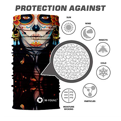 Skull Face Sun Mask Half,Bandanas,Neck Gaiter, Headwear, Headband For Fishing, Hunting,Yard Work (C340) #TOP1