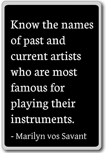 Imán para nevera con citas de Marilyn vos Savant, negro