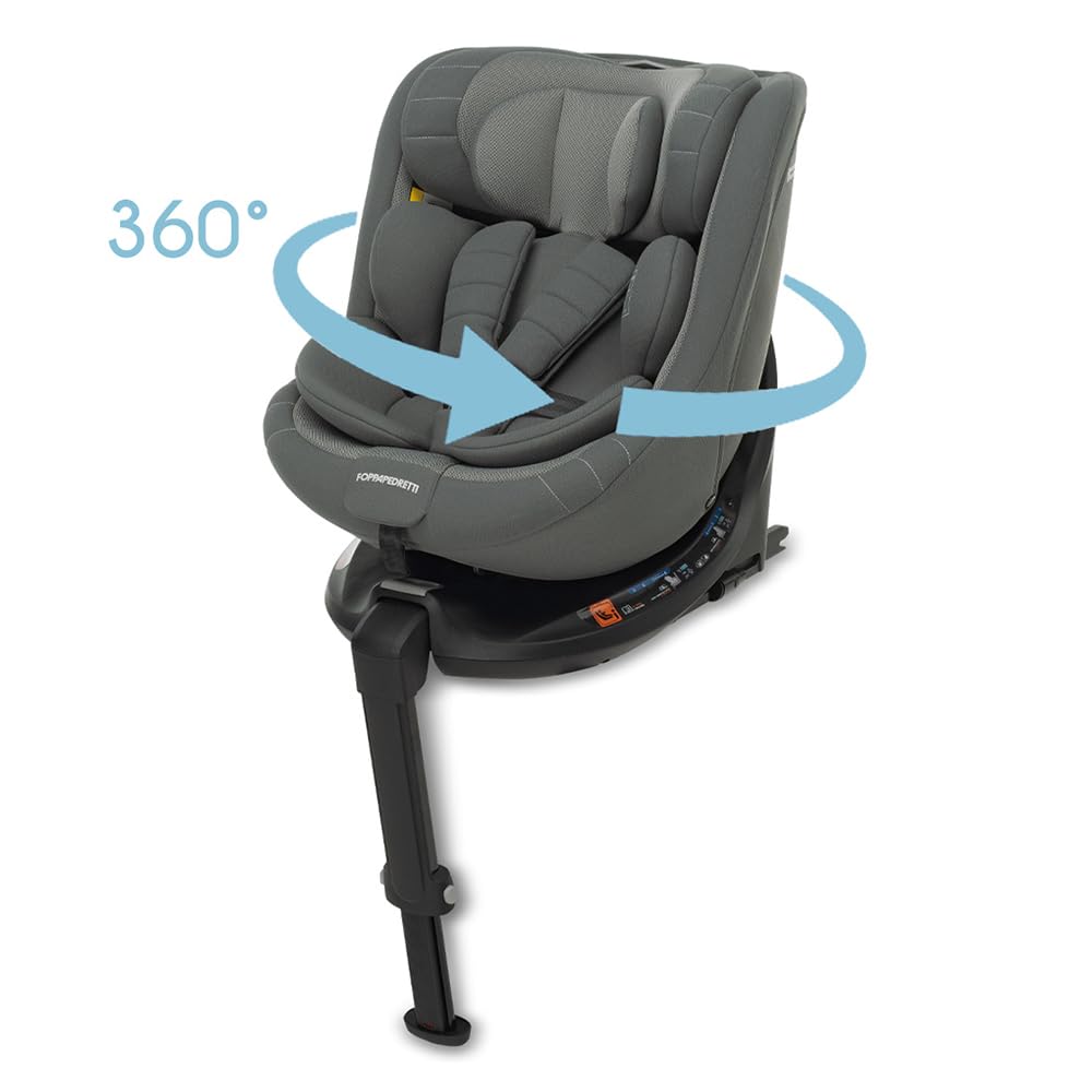 Foppapedretti Master i-Size seggiolino auto girevole 360° per bambini da 40 a 105 cm di altezza, Grey