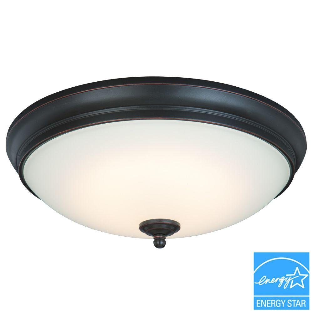 13 in. Oil Rubbed Bronze LED Flush Moun