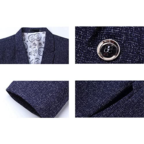 Blazer masculino casual, casaco esportivo com um botão fino com bolsos, paletó masculino, Preto, M