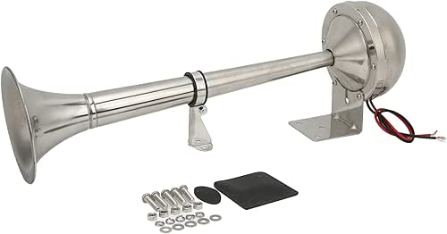 Acouto 12V 328DB Single Trumpet Air Horn VXH1112MARC Powerful Stainless