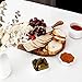hecef Oval Wooden Cheese Board Set, Acacia Wood Cheese Serving Board with White Marble & Cheese Knife, Cheese Serving Tray for Cheese, Cake, Appetizers