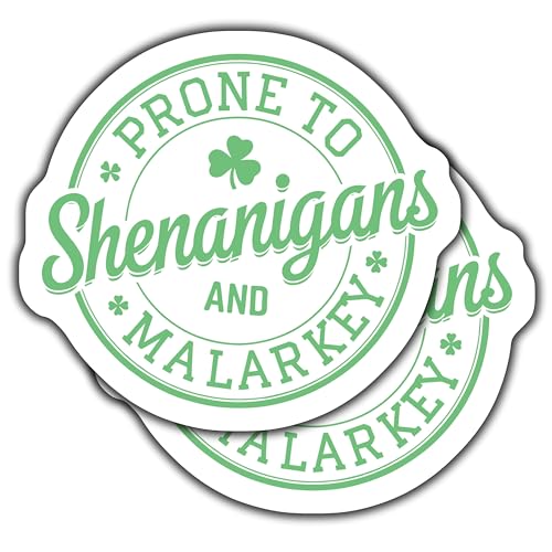 2-Pack 5-Inch Funny Shenanigans Stickers - Humorous Decal for Laptops - Die Cut Stickers for Water Bottles - Irish Shenanigans Decal for Scrapbooks - CCSTICKER13951