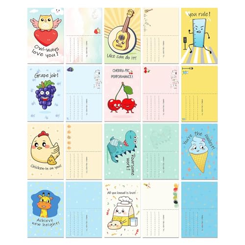 Iouyjiu Vintage Thanksgiving Postcards for Mailing, Cartoon Kids Postcards, Funny Postcards for Travel, Business, and Family Visits, Humorous Greeting Cards for Holiday Season and Special Events