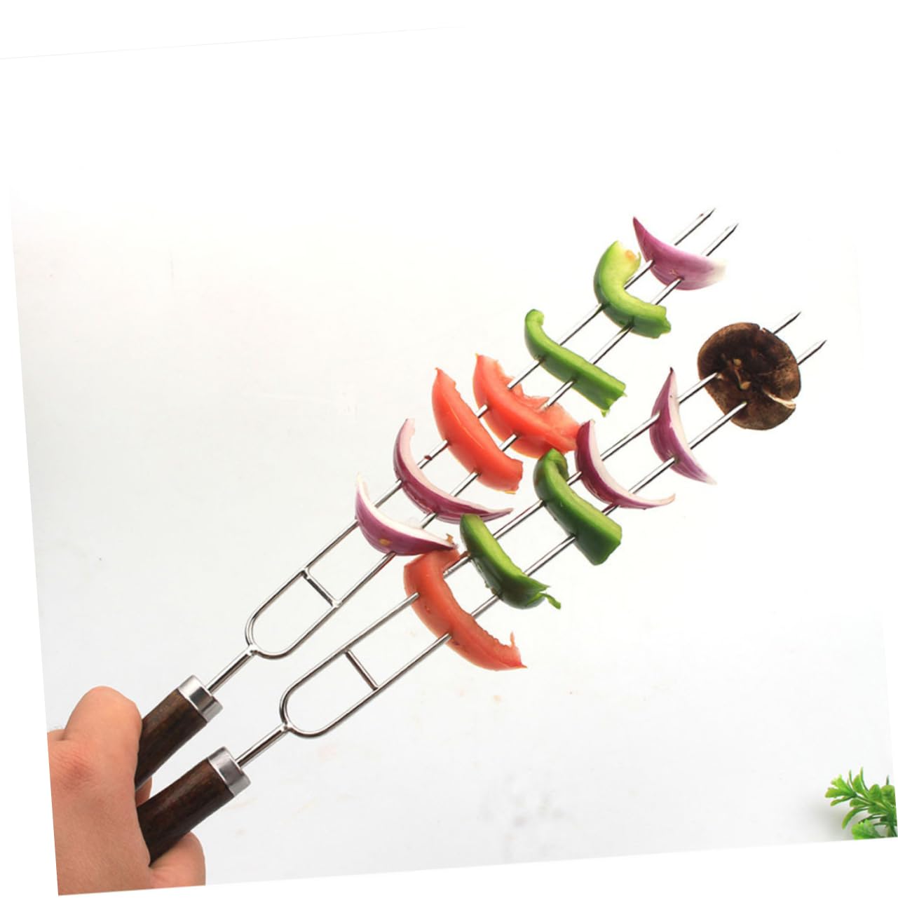 BESPORTBLE 4pcs Stainless Steel Barbecue Skewers Portable Meat Forks for Outdoor Bbq Rustproof Grilling Tools for Chicken Wings Kebabs Lightweight Bbq Needles for Camping and Parties