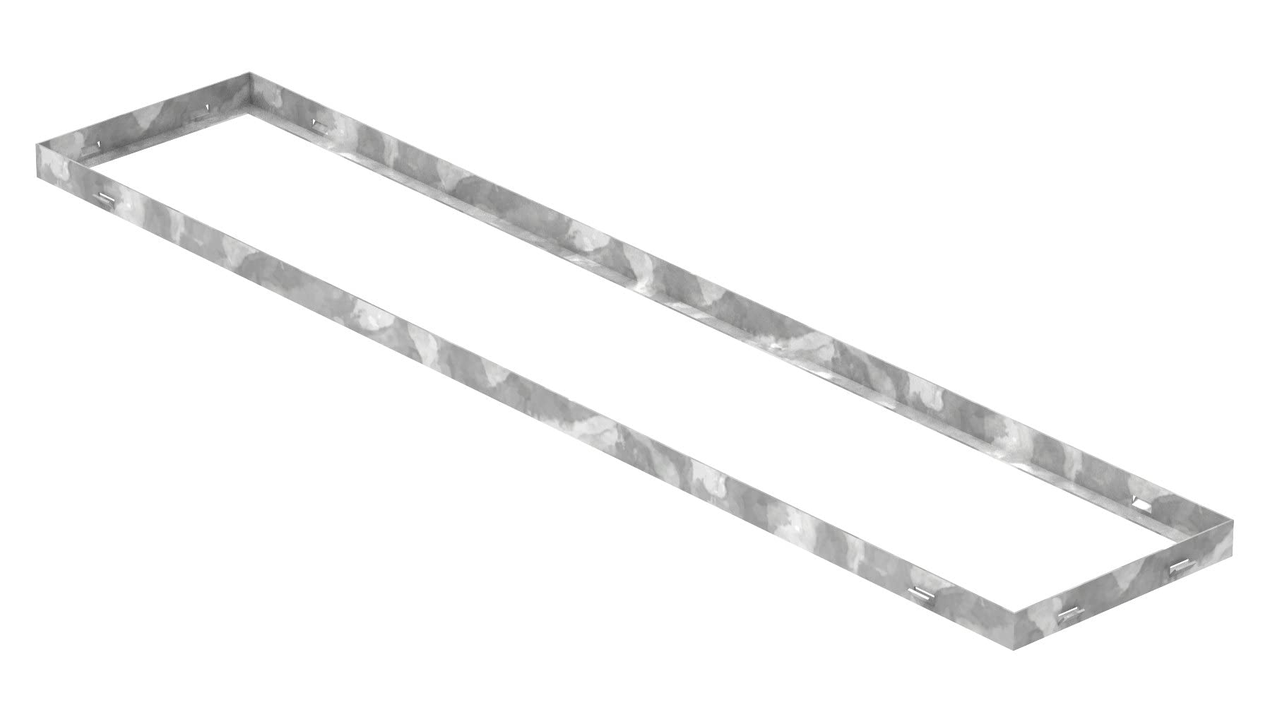 Fenau | Cadre pour caillebotis (en acier) - Dimensions : 250 x 1250 x 33 mm - pour grilles d’une hauteur de 30 mm - (pour caillebotis: 240 x 1240 x 30 mm)
