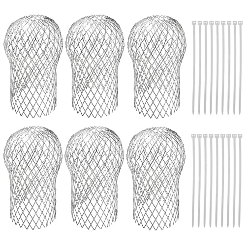 Filtre Gouttière, Crapaudine de Gouttière en Aluminium, 6 Pièces Filtre Anti Feuille, avec 18 Serre Câbles, pour Maison, Avant-toit, Fossé, Égout, 17 x 10cm