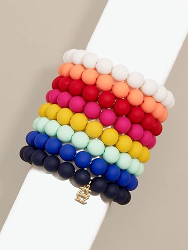 Miniatura 5 de ZENZII Pulsera elástica con cuentas mate para mujeres y niñas