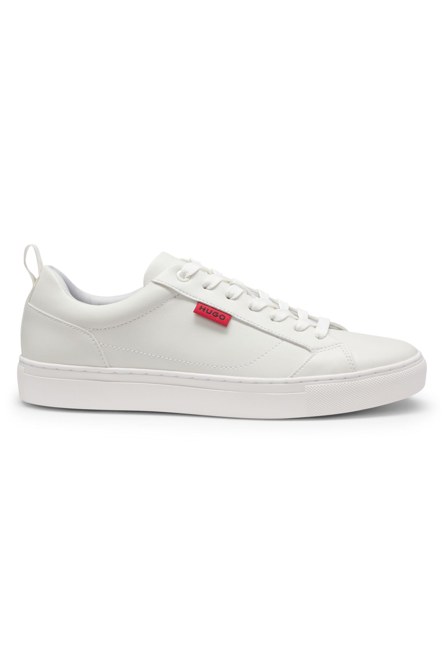 Hugo Men's Faux-Leather Logo Trainers - White 100 - 10 (44)