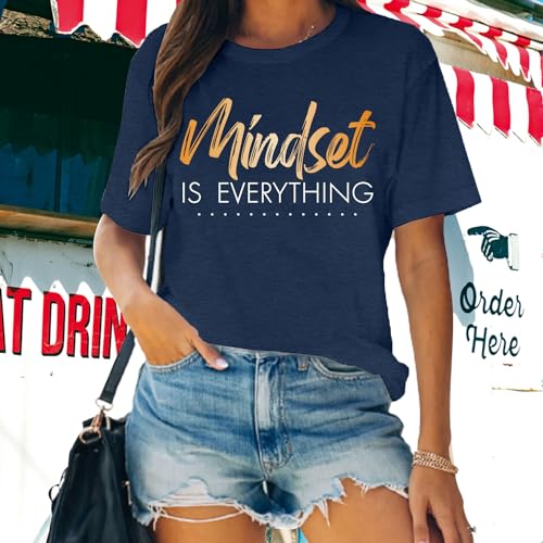 MAIHUN Inspirational Shirt for Women Mindset is Everything Tshirt Positive Kindness Short Sleeve3