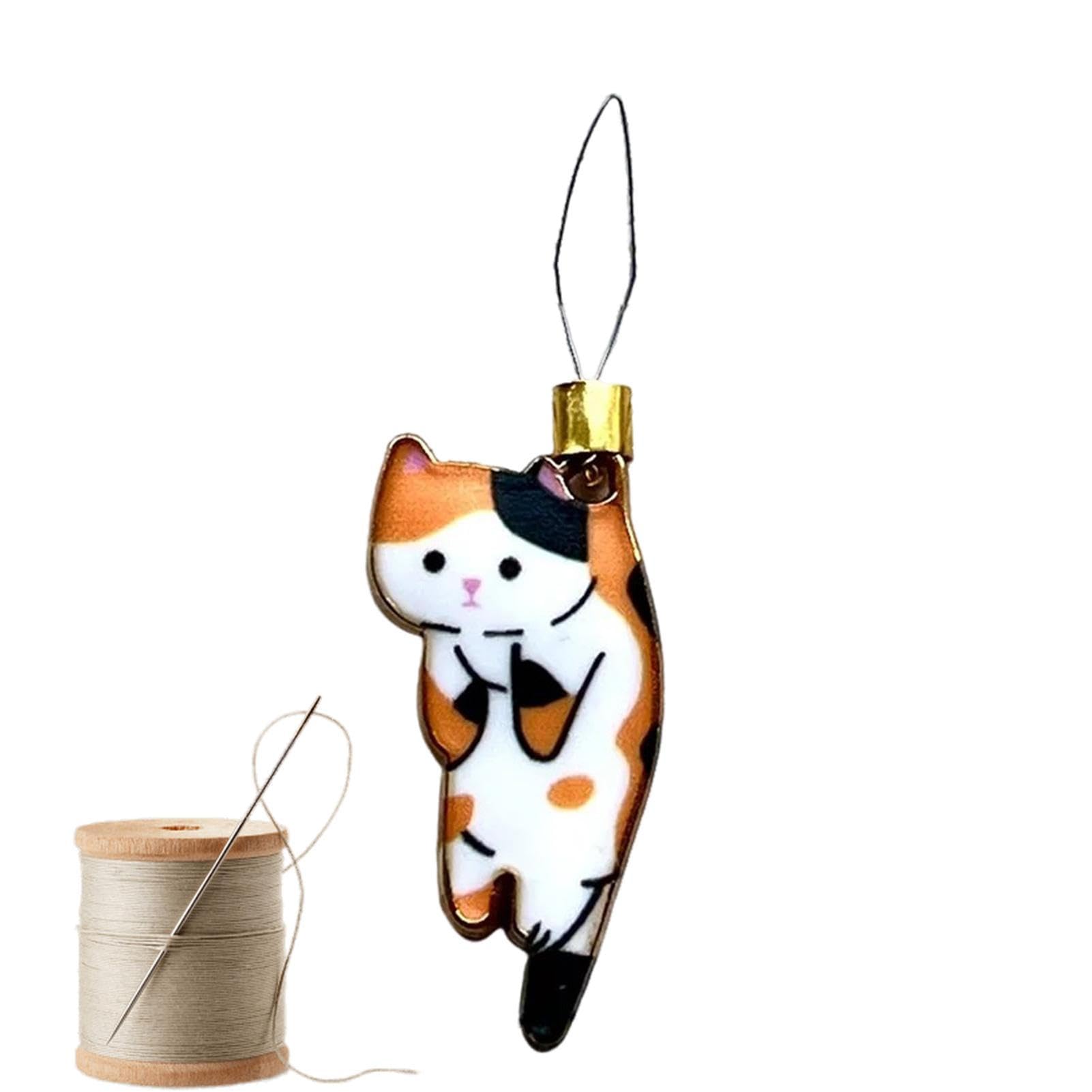 Jingan Yellow Cat Needle Threader | Needle Threaders For Hand Sewing | Cute Cat Shape Hand Needle Threader | Simple Needle Threader For Sewing Crafting Knitting Craft Art Quilting