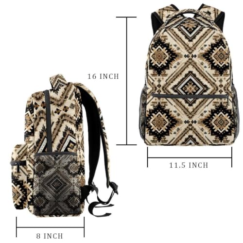 Mochila escolar étnica oriental impermeable de 40cm multicolor para portátil 2