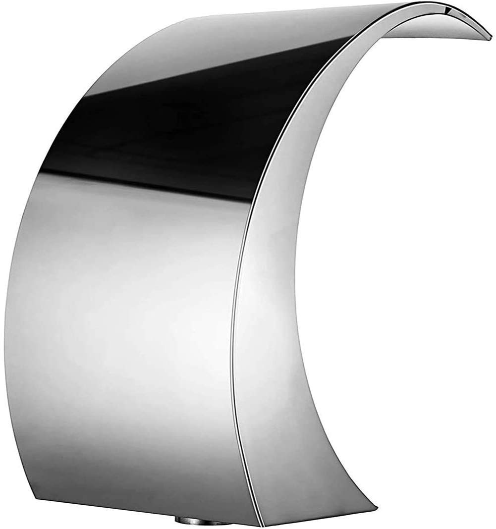 Fontaine Cascade en Acier Inoxydable 304 pour Piscine, Spa et Jardin, élément paysager extérieur, Sortie d'eau pour piscines enterrées et bassins à air.