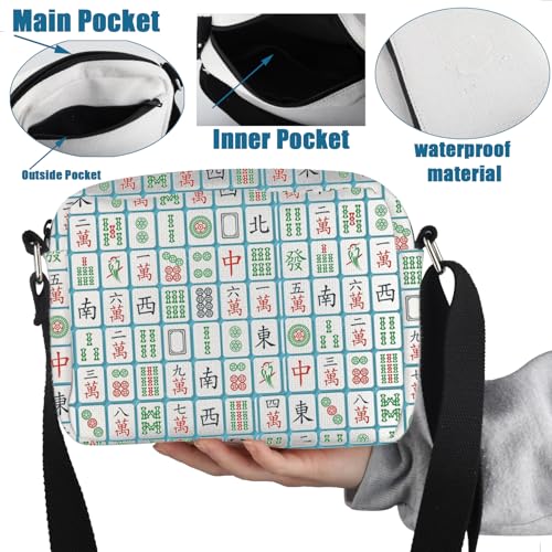 PXTIDY Lucky Mahjong Tiles Crossbody Bag Mahjong Game Lover Gift Mahjong Game Travel Crossbody Purse Mahjong Player Gift4