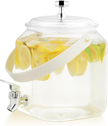 Dispensador de bebidas de 1 galón, dispensador de jugos a prueba de fugas, dispensador de limonada de plástico sellado con tapas antioxidantes,