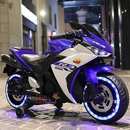 Image of Alstoy Ninja Ride-On Bike for Kids | 12V Rechargeable Battery Electric Toy Bike | Bluetooth Music | 35kg Capacity | Ages 3-8 Boys & Girls| BIS /ISI Approved | 6-Month Warranty | Large | Blue