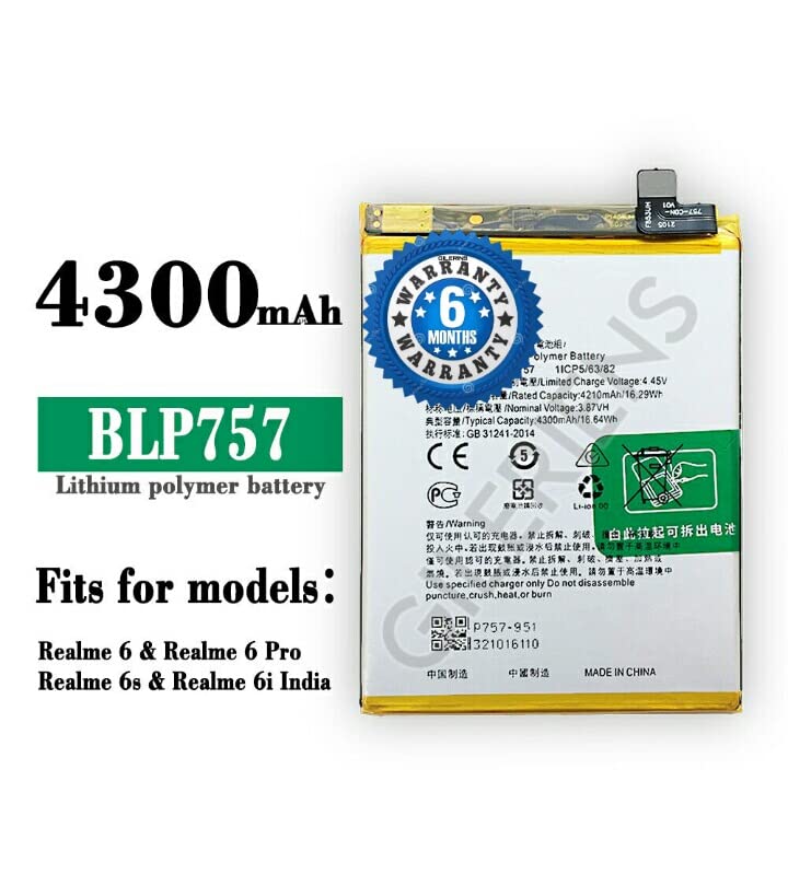 Image of Original BLP757 Battery for Realme 6 / 6i / 6 Pro Battery with 6 Month Warranty****(P00328)