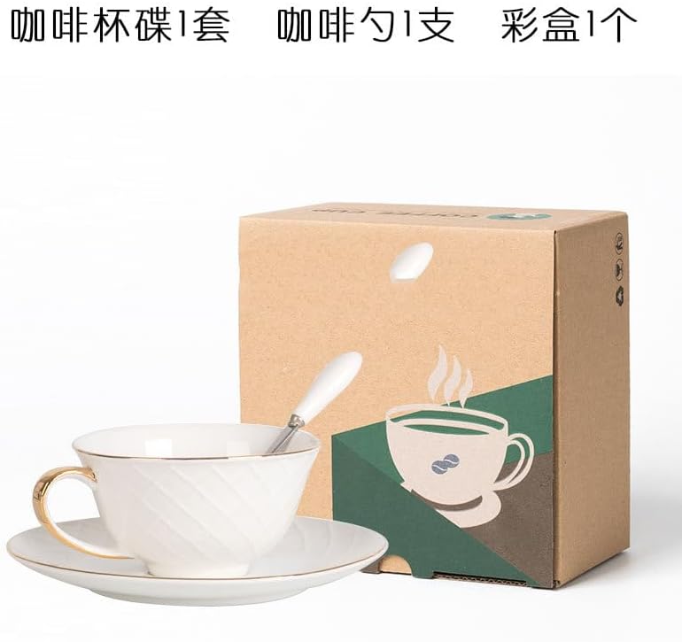 European Hand-Painted Gold Coffee Cup Saucer – Floral Tea Cup Couple Set-style1