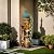 LuxenHome Outdoor Water Fountains, 44" Resin Pedestal Peacock and Urns Garden Water Fountain Outdoor with LED Light, Tall Fountains Outdoor for Garden Patio and Backyard, Brown/Teal Peacock Fountain