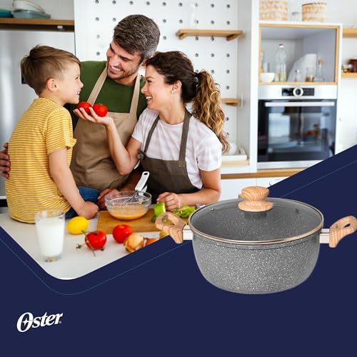 Caçarola com Tampa 7,5L Cerâmica Marble Edition Dark Grey Oster