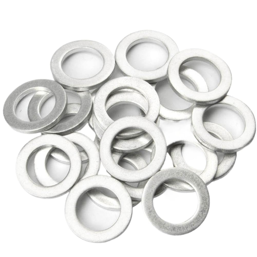 Lot de 100 rondelles d'écrasement en aluminium pour joints de bouchon de vidange d'huile, compatibles avec les références OEM 90430-12031 et 90430-12018