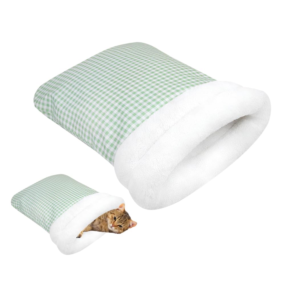 MiOYOOW Pet Nest, Waterproof Semi-Enclosed Cat Sleeping Bag, Winter Pet Bed for Small Medium Pets