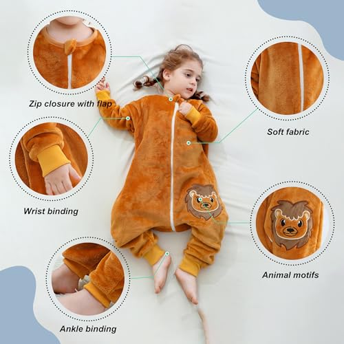 Image of MICHLEY Flannel Sleeping Sack,Baby Sleeping Bag Wearable Blankets 9M-6Y