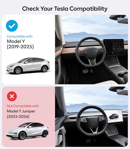 Image of Wigoo Tesla Model Y Sunshade Roof [Never Sag, Nano Ice-Crystal Coatings] 3-Gen Heat Insulation Glass Roof Sun Shade, Accessories for Tesla Model Y 2020~2025, Black