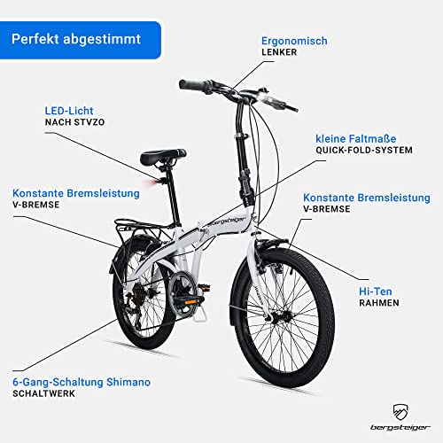 Alu Klapprad Bergsteiger Windsor 20 Zoll Faltrad, Klapprad