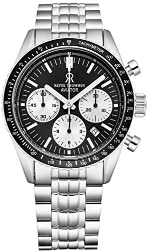 Men's 17000.6134 'Aviator' Black Dial Stainless Steel Chronograph Automatic Watch