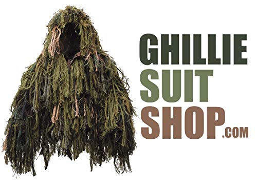Lightweight Durable Mossy Ghillie Suit Camo Sniper Jacket with Pants Set (Mossy, M/L)