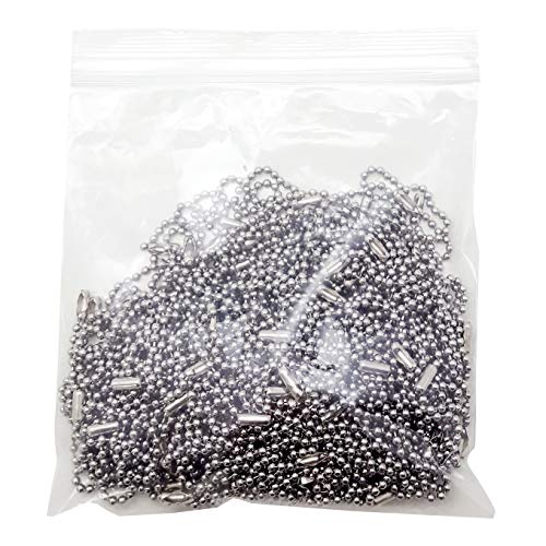 Stainless Steel Ball Chain Tag Key Chain Connector 6 Inch Long 2.4mm Bead Dia 100 Pcs