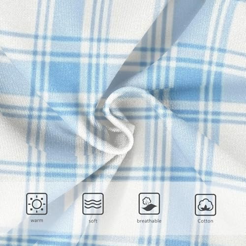 Light Blue Plaid Girls' Underwear Moisture Wicking Comfort Underwear for Girls in Sizes 2T,3T, 4T, 5T, 6Y and 8Y3