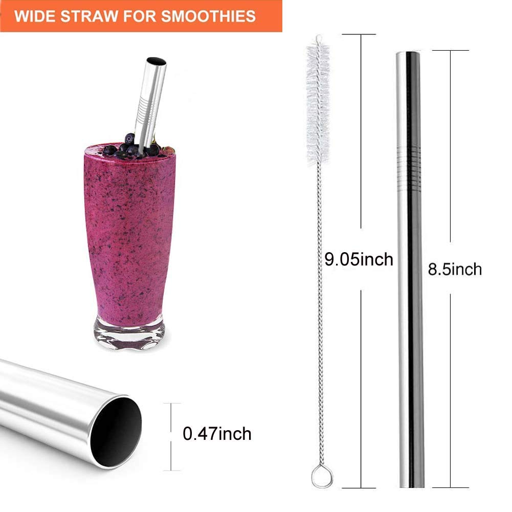 DesignWorks Ink Set Cannucce Riutilizzabili In Acciaio Inox, 8 Pezzi Con Spazzole E Custodia In Paglia Di Grano, Ideale Per Viaggi E Regalo Eco-friendly