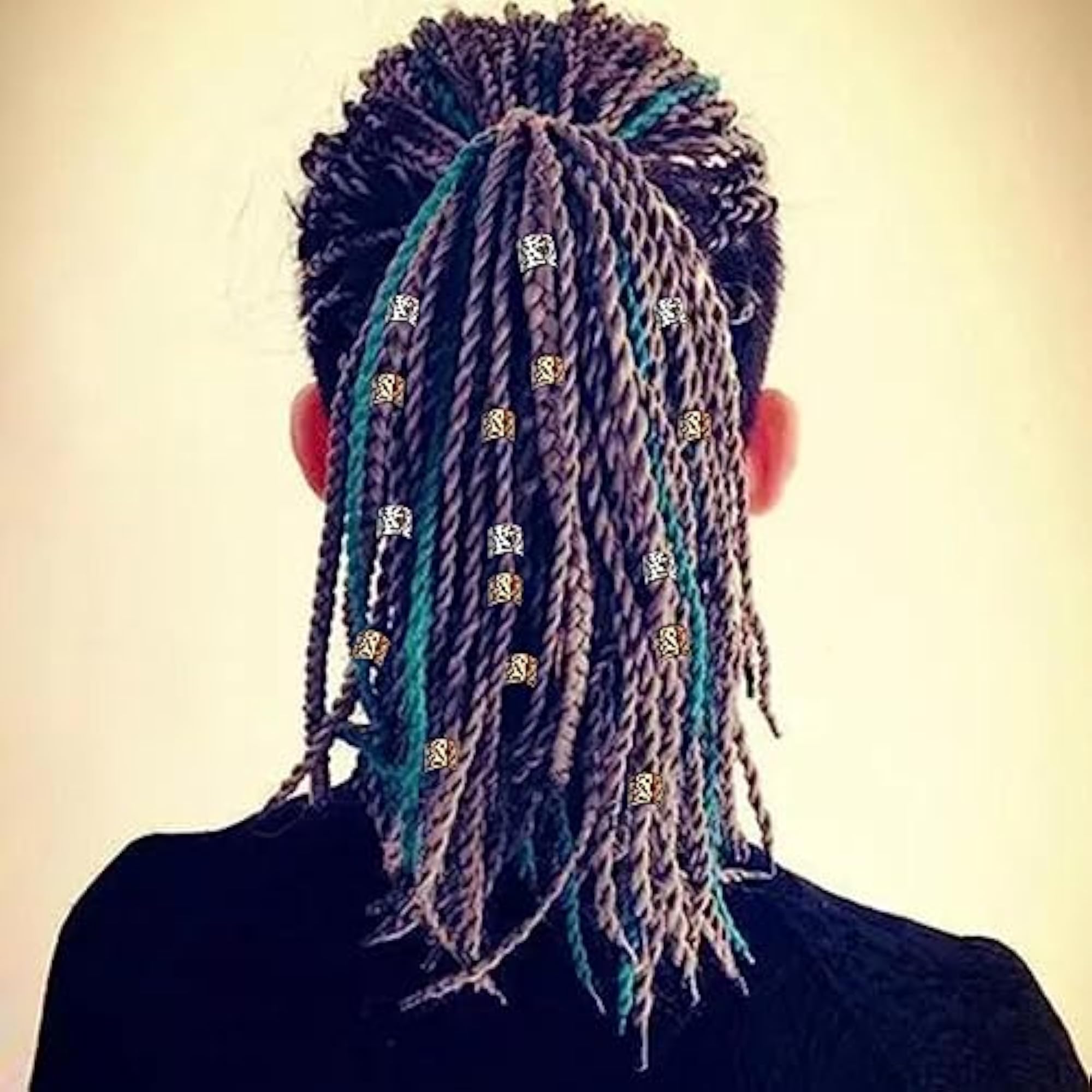 5X100Pcs Dreadlocks Beads Hollow Pattern for Hair Styling