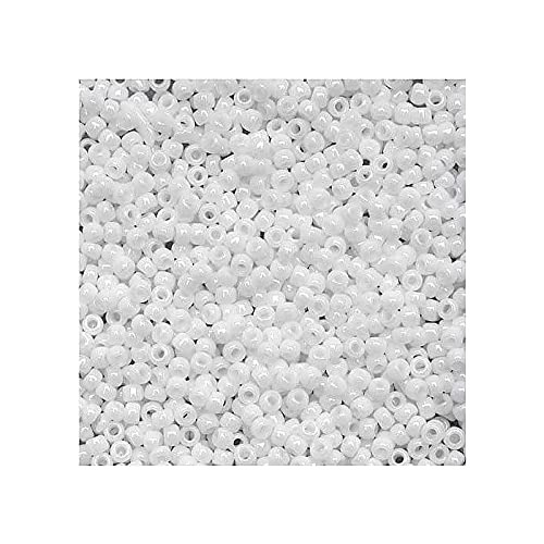 100 g TOHO Round Seed Beads Rocailles, Size 11/0, Opaque White (# 41), Japan, Glass โ image 1