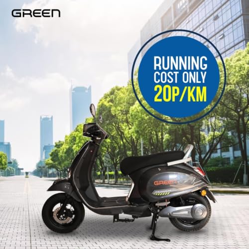 Image of Green Falco Low Speed Electric Scooter Non RTO 60 KM Range with Portable Charger (Grey)