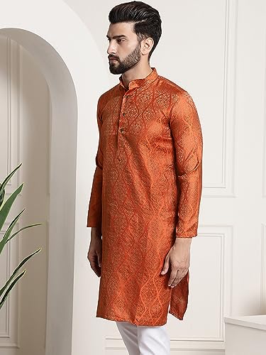 Image of SOJANYA (Since 1958 Men's Silk Blend Designer Long Kurta